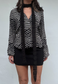 black diamond lace skinny scarf