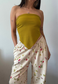 pink/mustard reversible hankie top