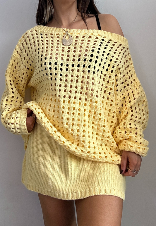 LEMON HISSY KNIT MINI SKIRT