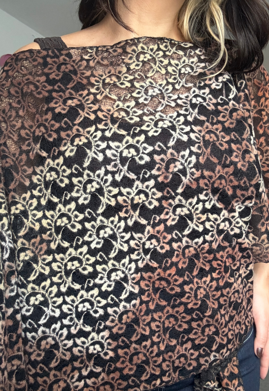 black indian mango poncho - square