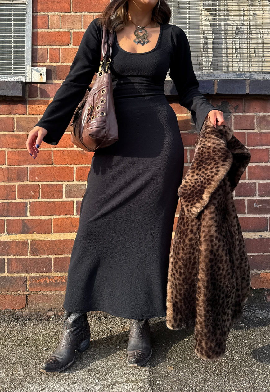 eclipse multiway full sleeve cinch maxi dress