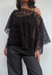 black diamond lace poncho - square