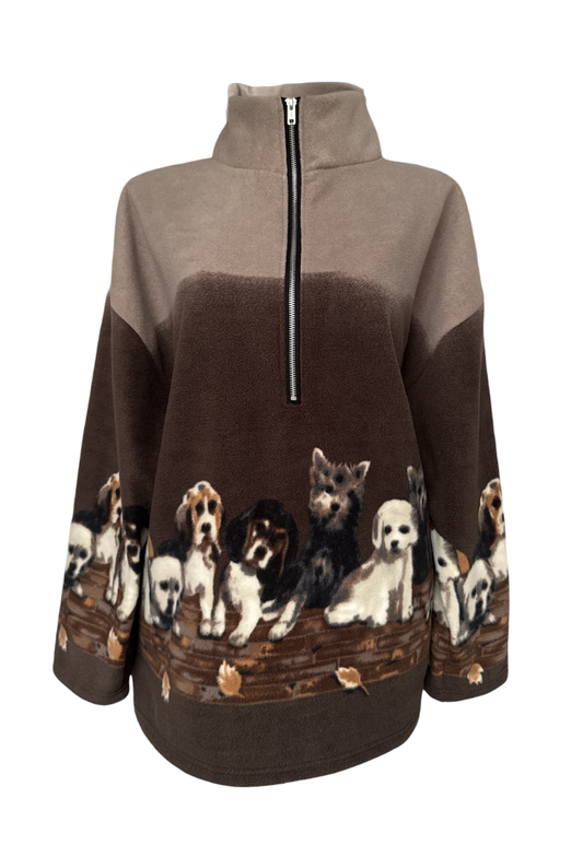 puppy print fleece