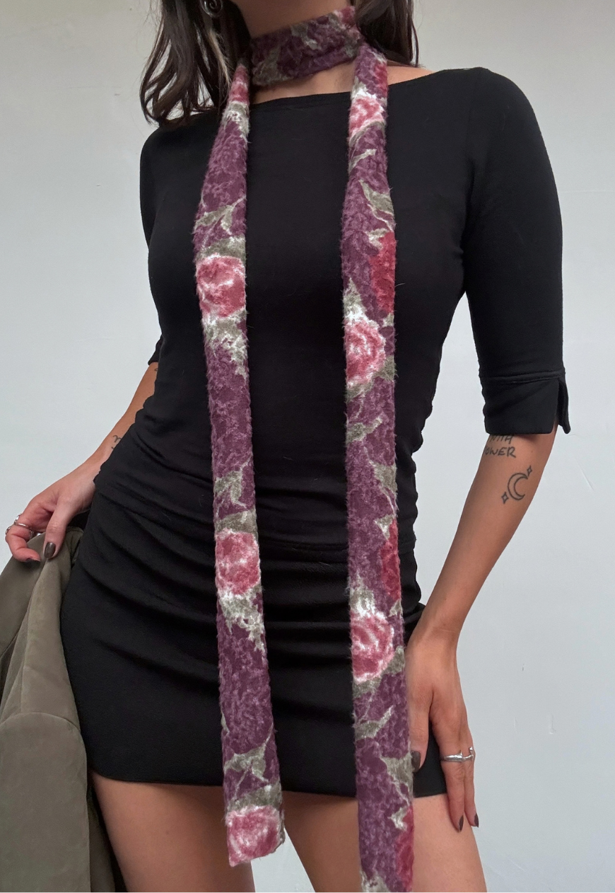 purple rose skinny scarf