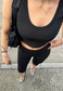 BLACK CREPE MULITWAY CROP