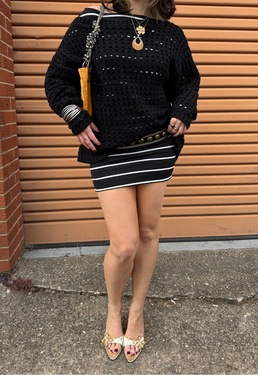 ONYX SLOUCH MESH HISSY KNIT JUMPER - XS/S HISSY FIT LTD