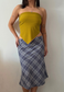 pink/mustard reversible hankie top