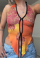 OFFCUTS ORANGE PAISLEY POINTED HALTER TOP *LAUNCHING 28.03.25 @ 12:00 GMT*