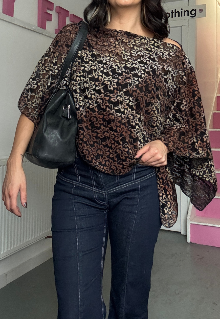 black indian mango poncho - square