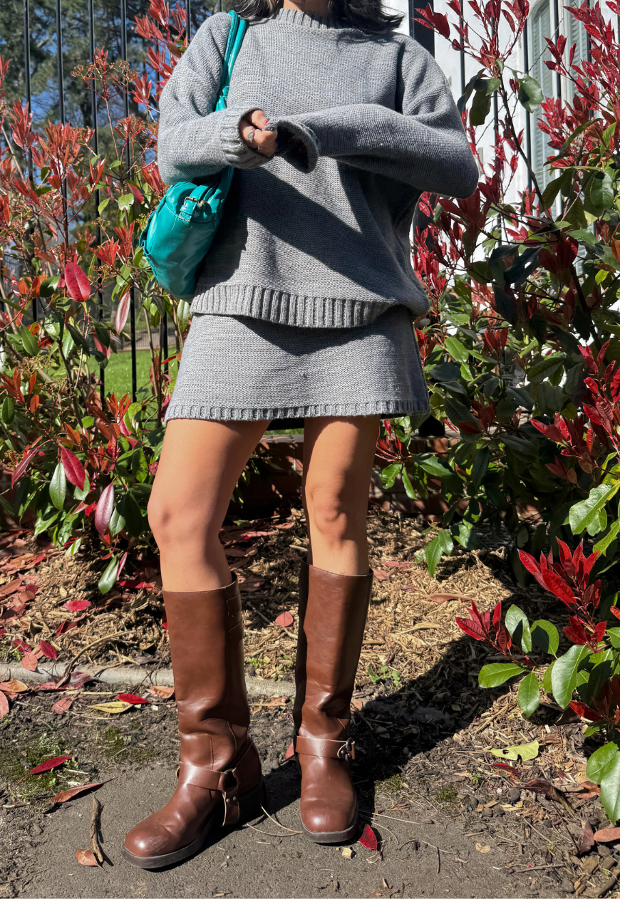 mist hissy knit mini skirt