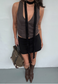 black lace skinny scarf