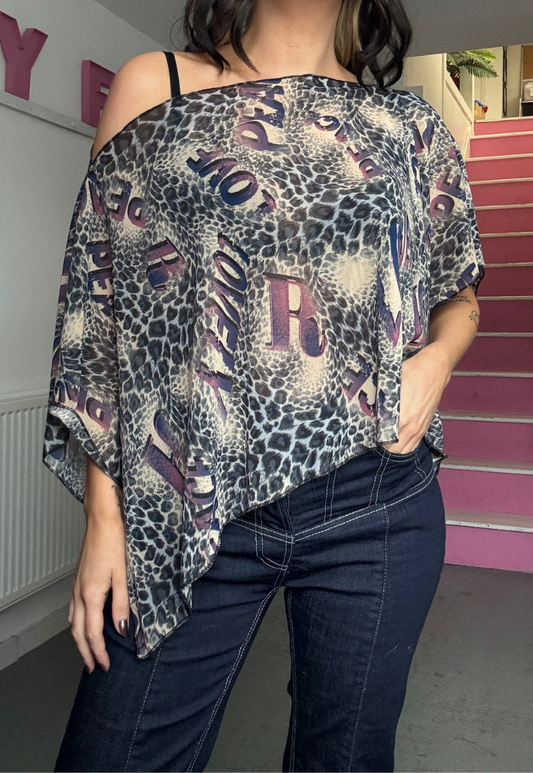 purple leopard poncho