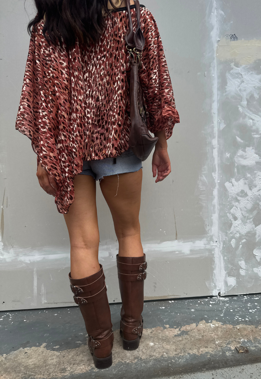amber leopard mesh poncho *coming soon*