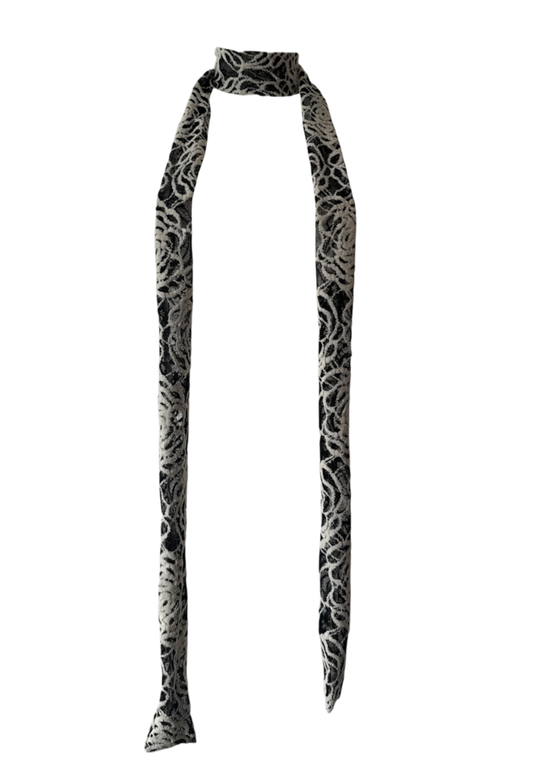 cream web skinny scarf