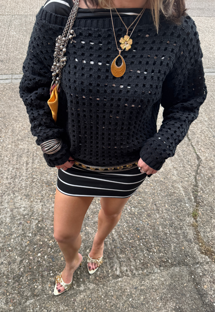 ONYX SLOUCH MESH HISSY KNIT JUMPER - XS/S HISSY FIT LTD