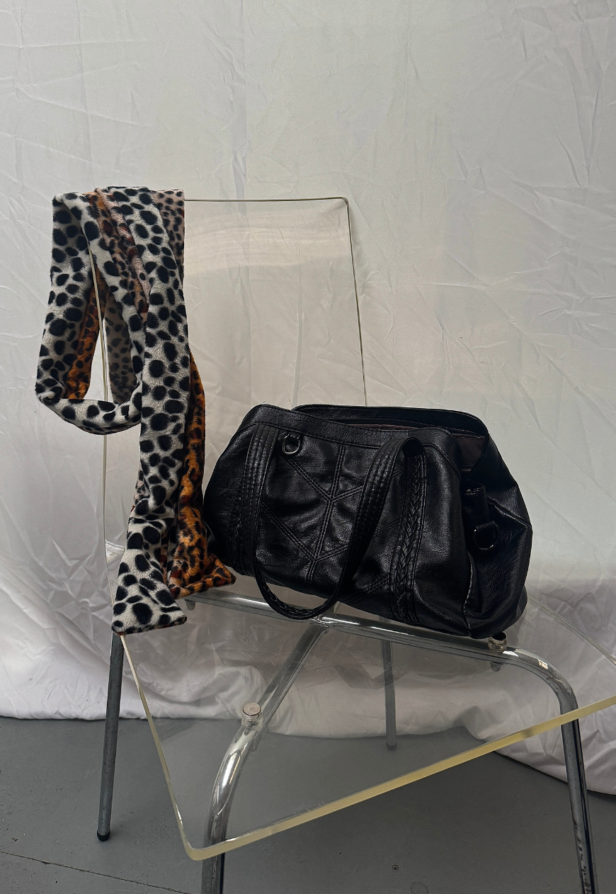 dalmatian/leopard reversible scarf
