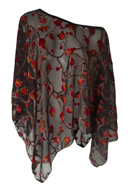 rose mesh poncho
