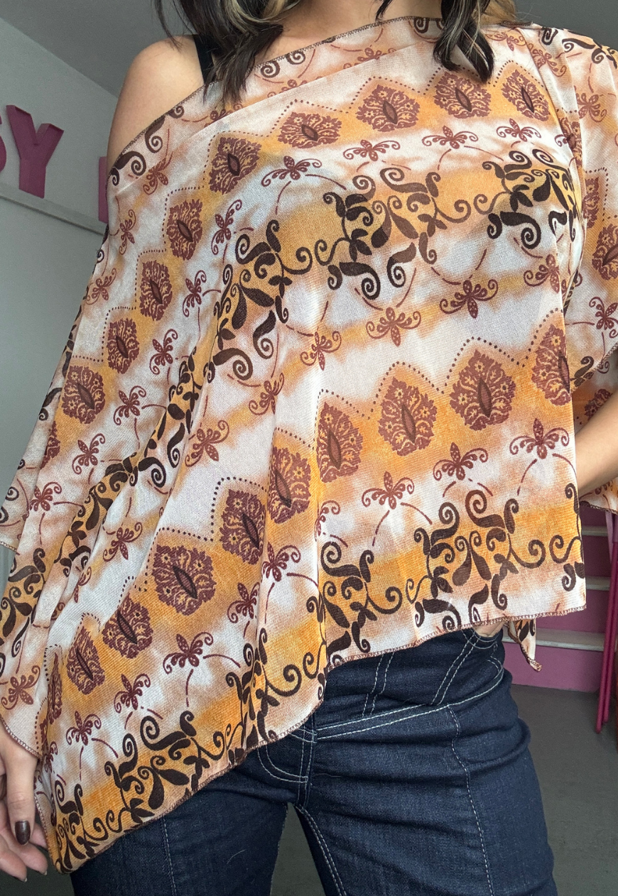 orange grunge poncho