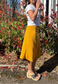 yellow midi skirt