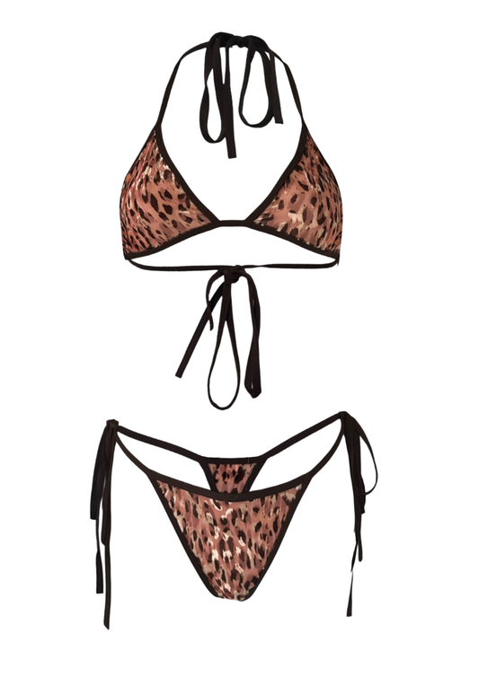 amber leopard lingerie set