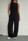 black wide leg trousers