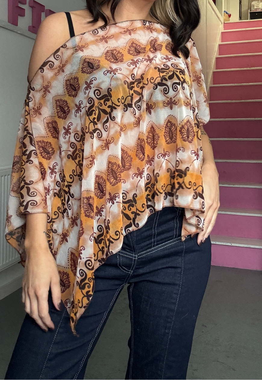 orange grunge poncho