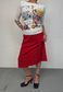 red midi skirt