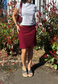 wine hissy knit mini skirt