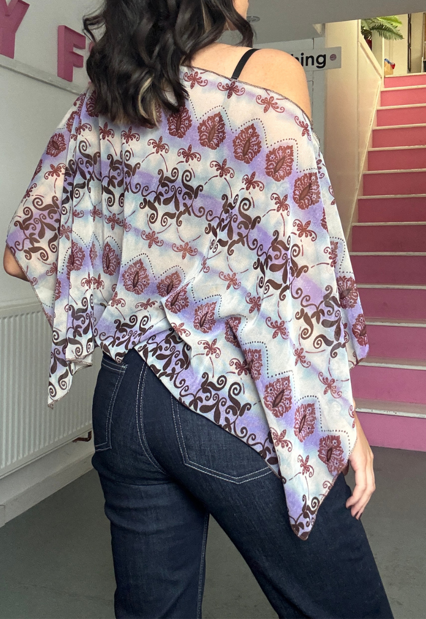 lilac grunge poncho