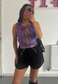 violet bengaline tie top