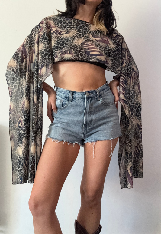purple leopard cape