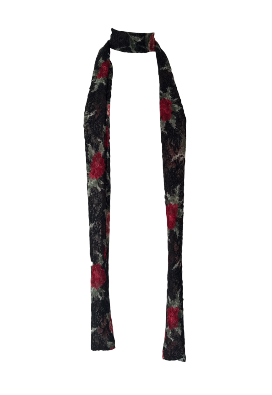 black rose skinny scarf