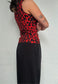 red leopard slash neck top
