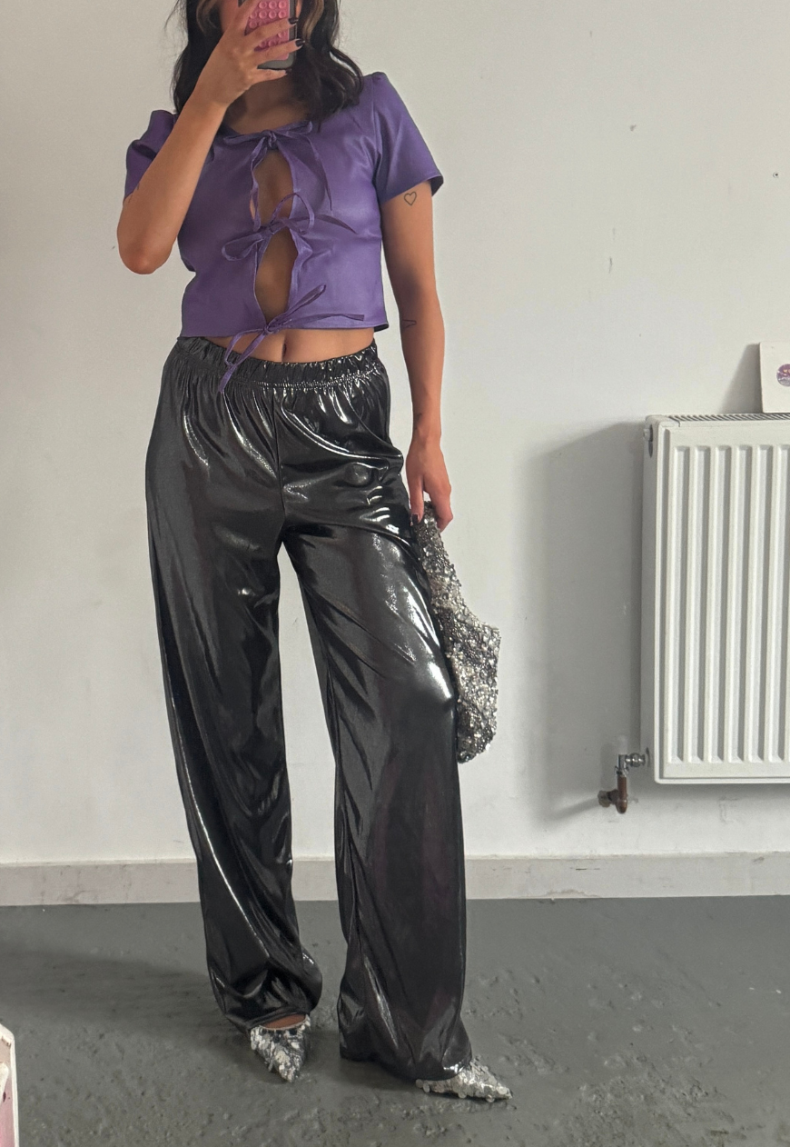 violet bengaline sleeved tie tip