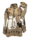beige cat print fleece *free scarf*