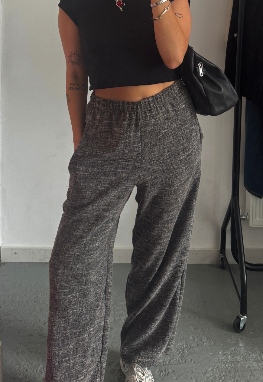 grey straight leg trouser