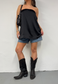 black satin bandeau top
