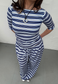 blue stripe soft trousers