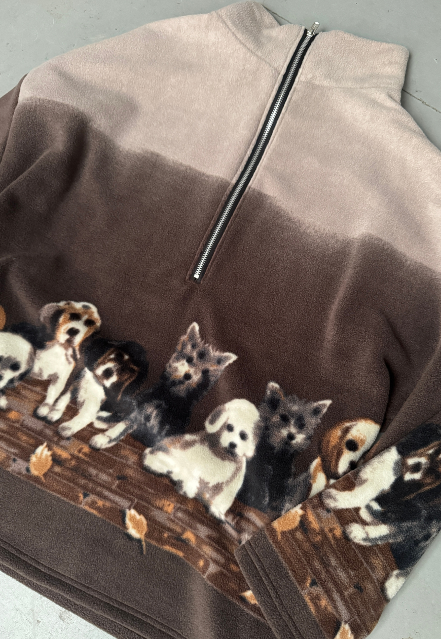 puppy print fleece