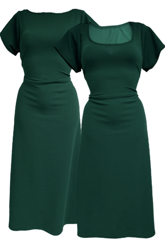 MULTIWAY EMERALD CAP SLEEVE CINCH MAXI DRESS - XS HISSY FIT LTD