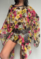 pink & yellow mesh poncho