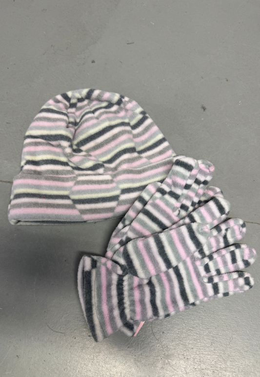 pastel stripe hat & glove set
