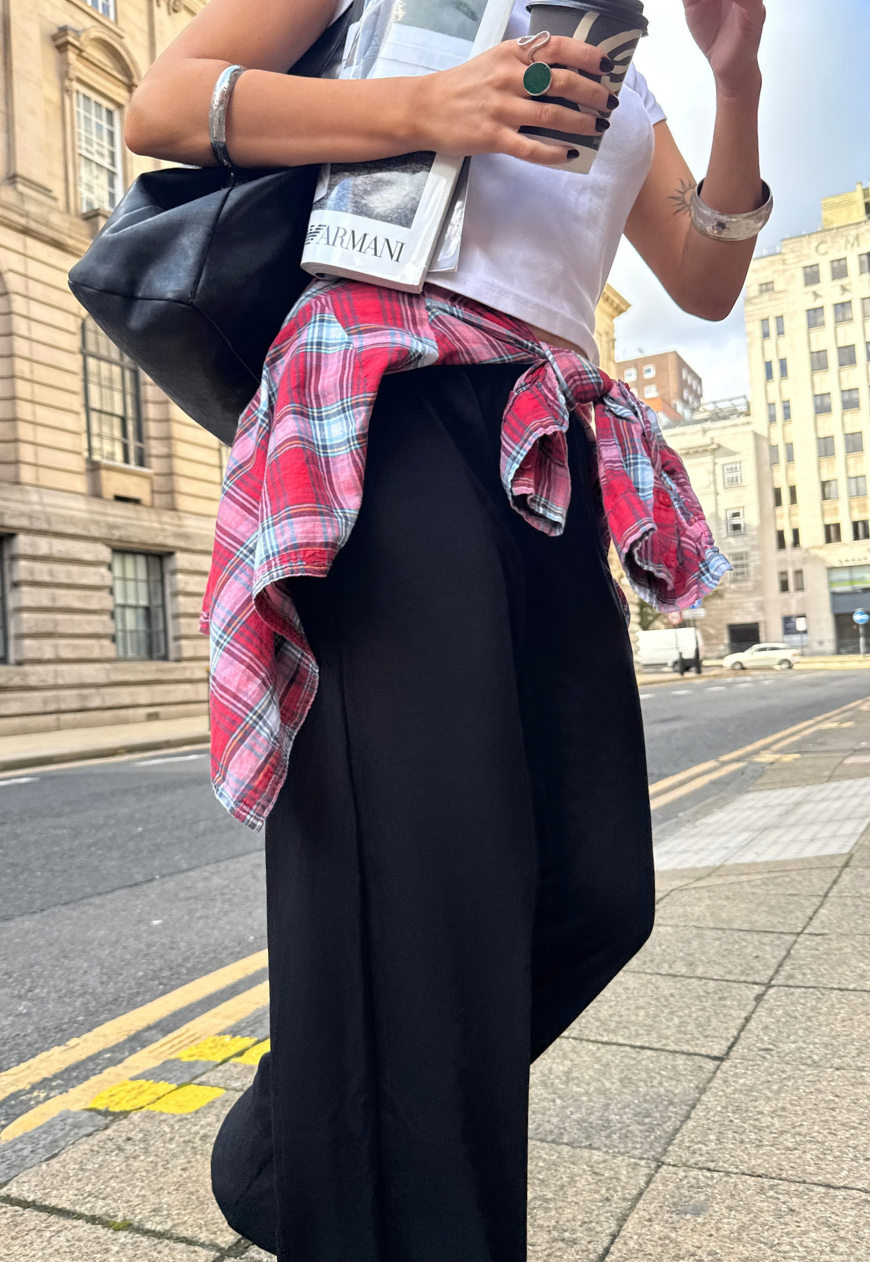 black soft trousers