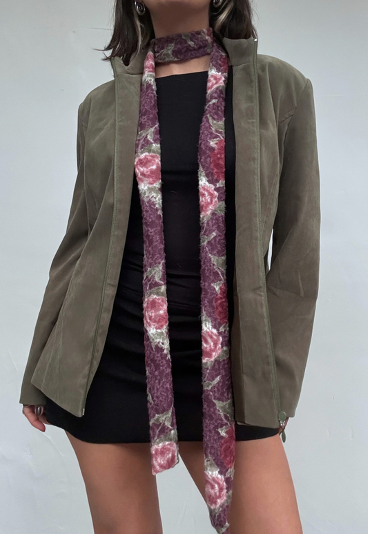 purple rose skinny scarf