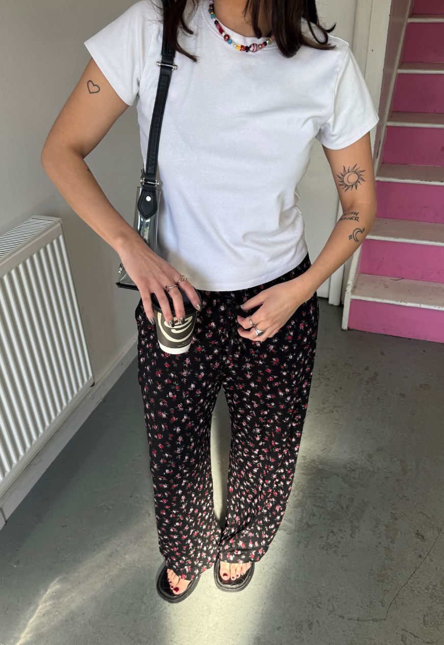 floral soft trousers
