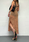 CARAMEL PAISLEY MESH DRESS