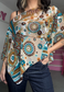 brown flower poncho