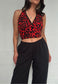 red leopard halter top