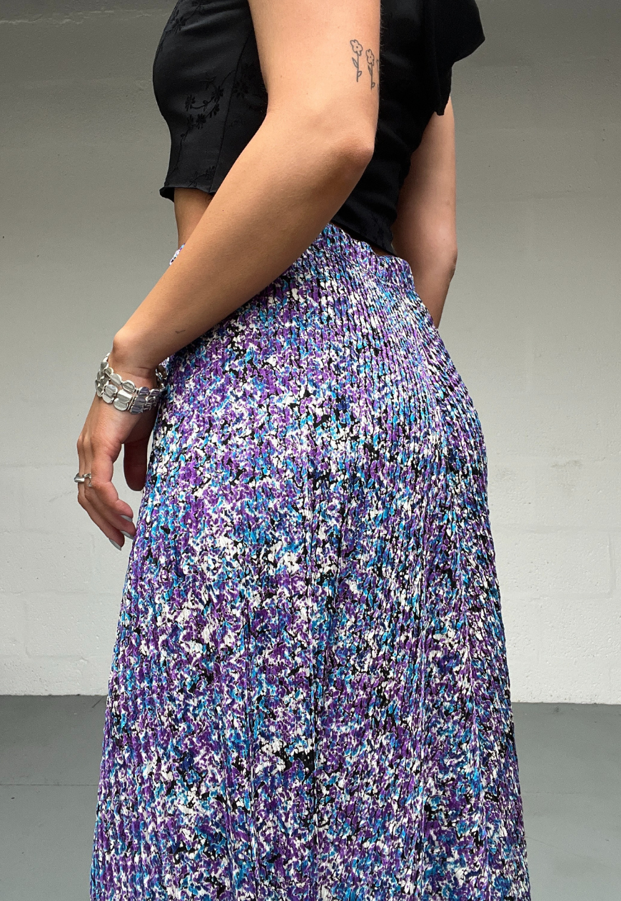 BLUE/PURPLE ABSTRACT PALAZZO TROUSERS