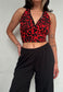 red leopard halter top